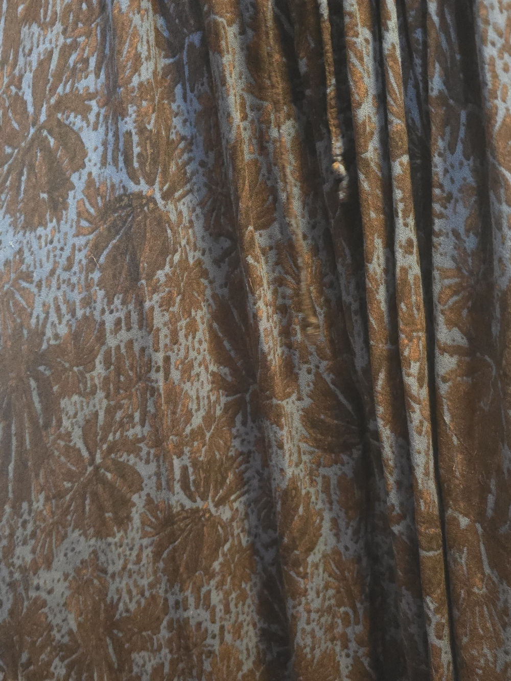 Free People "The Island Life" Off-Shoulder Blue & Brown Boho Maxi Dress - Picture 4 of 8
